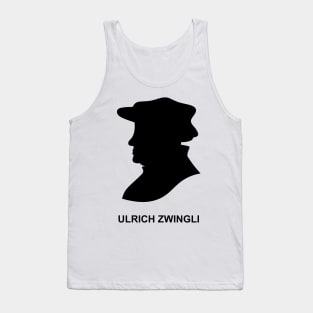 Silhouette of the Christian reformer and theologian Ulrich Zwingli Tank Top